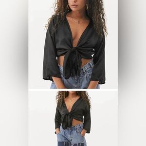Urban outfitters satin crop top
